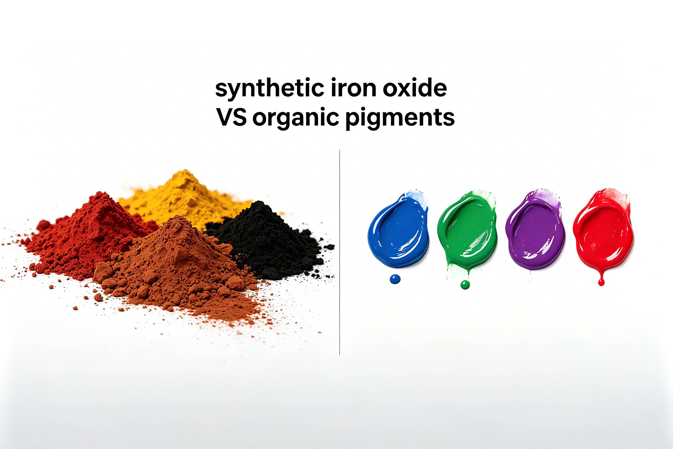 Synthetic iron oxides VS organic pigments