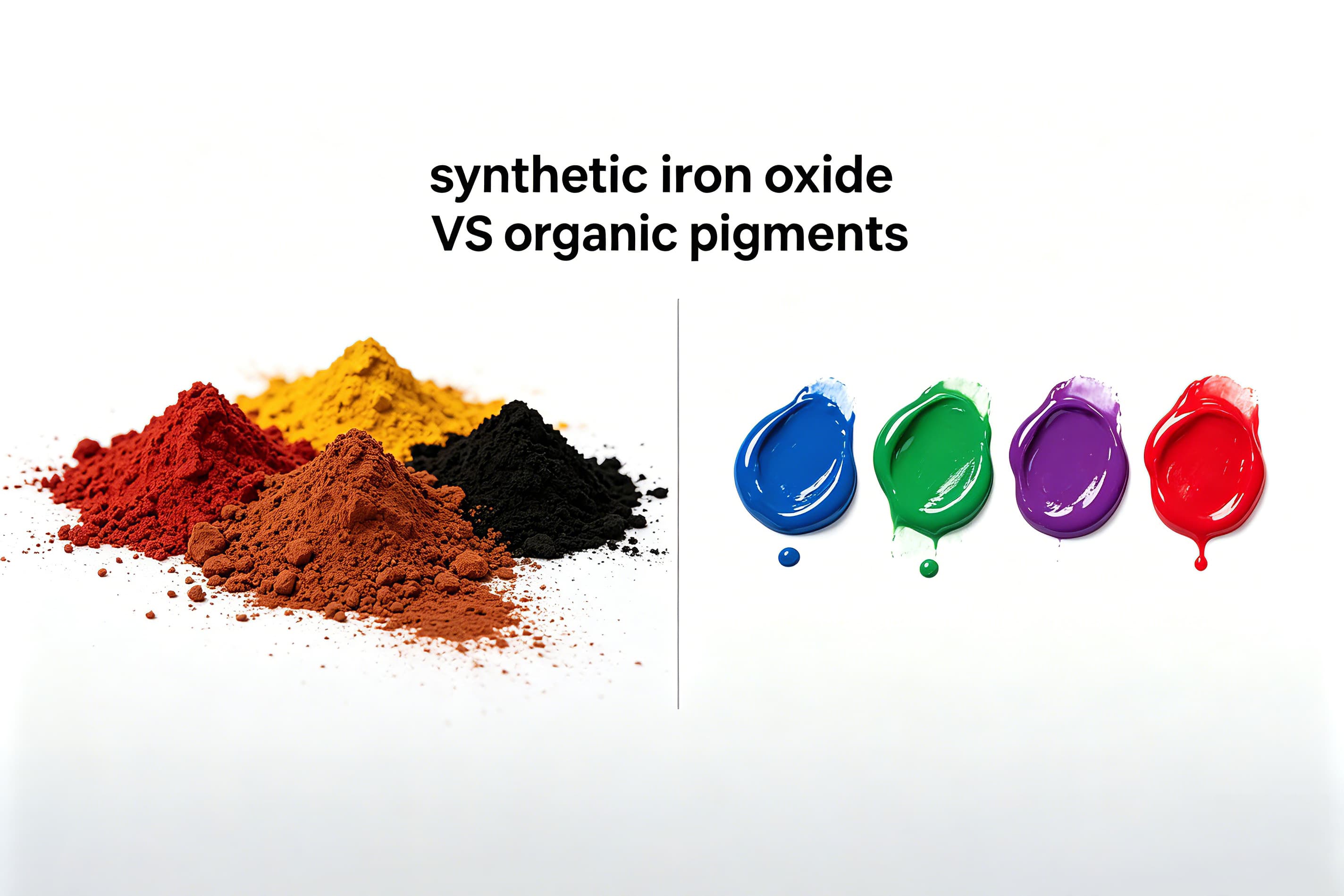 Synthetic iron oxides VS organic pigments